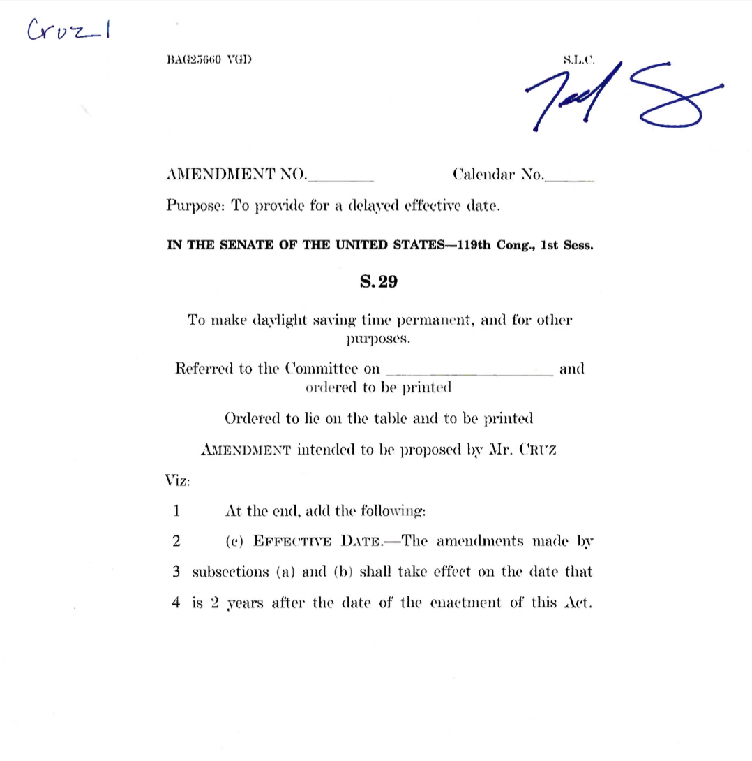 amendment for a two-year phase-in of the Sunshine Protection Act